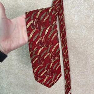 ERMENEGILDO ZEGNA 100% Silk Tie Mens Red Italy Luxury Designer